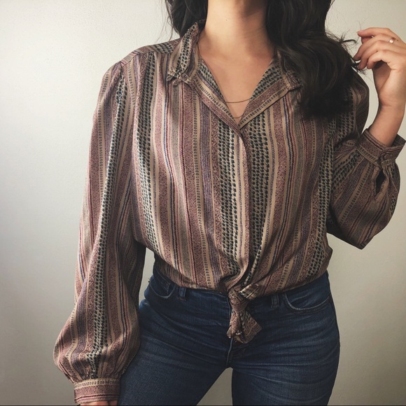 Vintage Tops - ❢  VINTAGE/ tribal pattern blouse